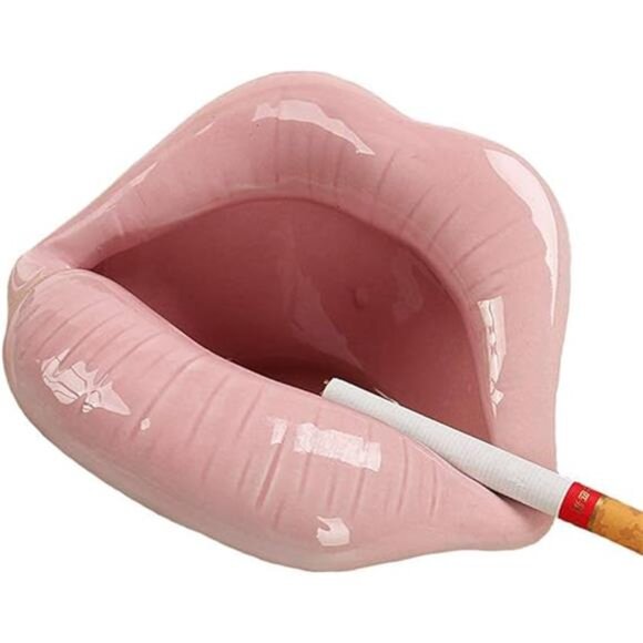 Creative Ceramic Cigarette Ashtrays with Lips Style Fashion Home Decoration - Picture 6 of 6